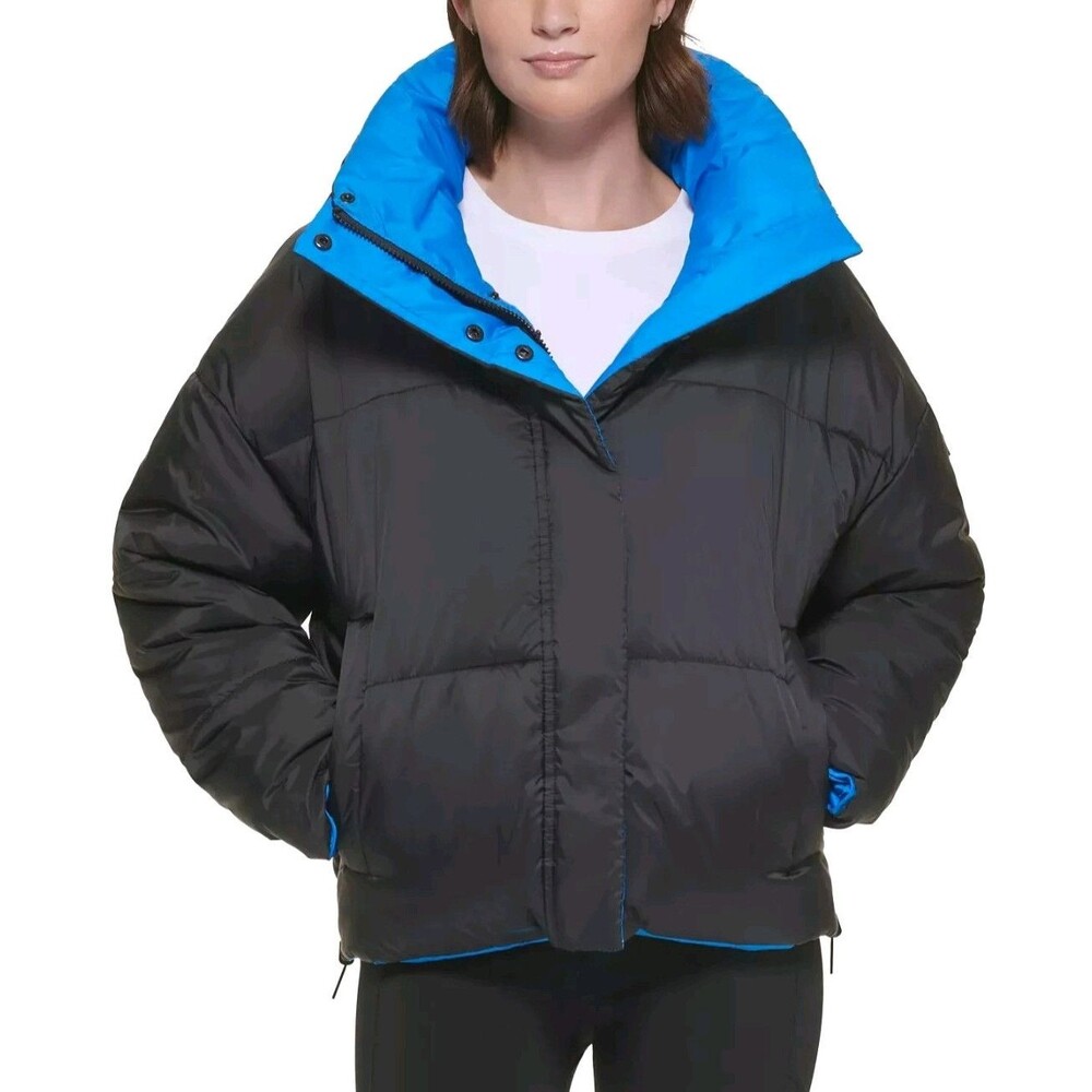 Calvin Klein Performance Reversible Oversized Zip-up Puffer Jacket Black/Blue XL